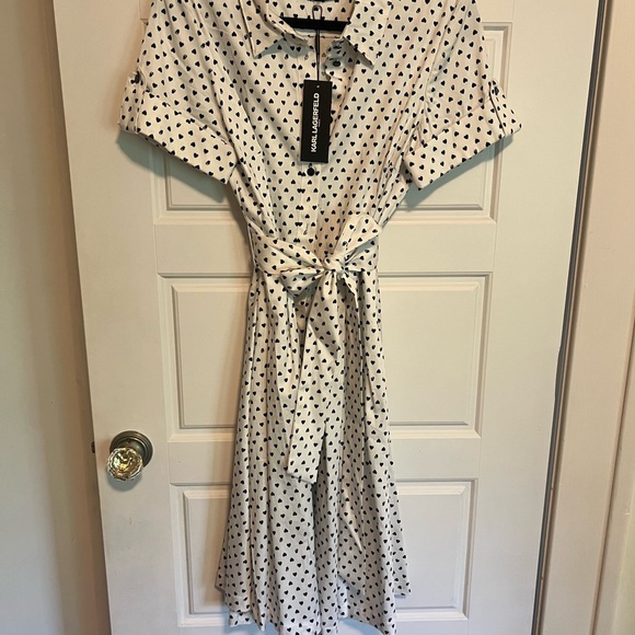 Karl Lagerfeld Dresses & Skirts - Karl Lagerfeld Black and White Heart A-line Midi Dress